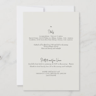 Forever Faithful Cream Wedding Detail Invitation
