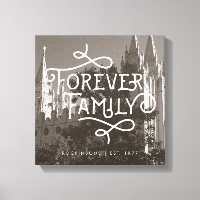 Forever Family LDS Temple Custom Wall Art (Front)