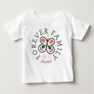 Forever Family Pink Butterfly Adoption Gift Baby T-Shirt