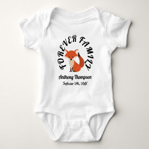 Forever Family Woodland Fox Adoption Gift Baby Bodysuit