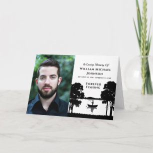 Forever Fishing Custom Photo Memorial Funeral Thank You Card