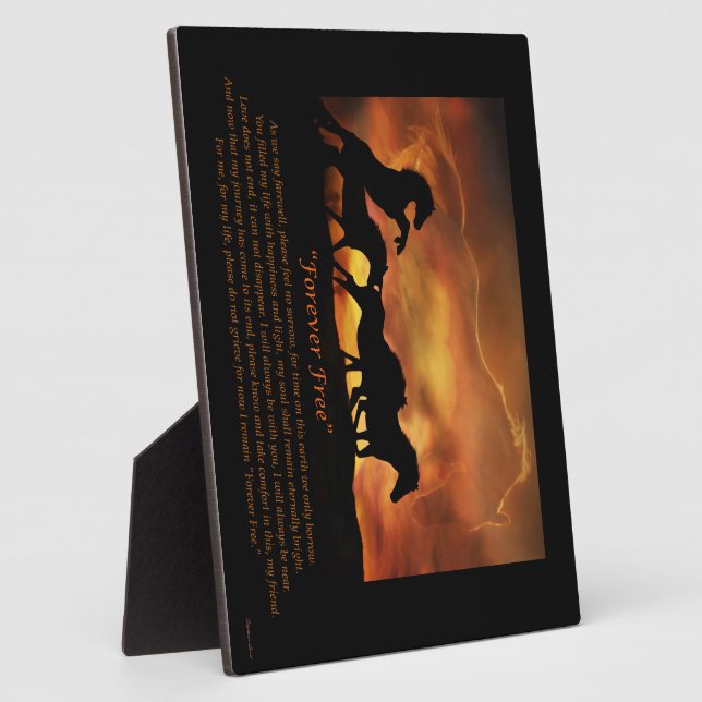 Forever Free Horse Memorial Plaque (Side)