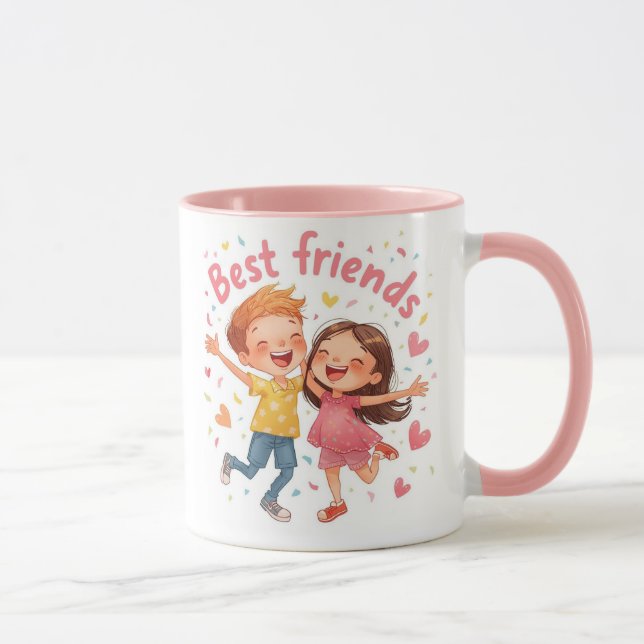 "Forever Friends: Heartwarming Illustration for Be Mug (Right)