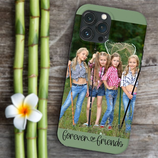Forever Friends Photo Love Heart Typography Case-Mate iPhone Case (Creator Uploaded)