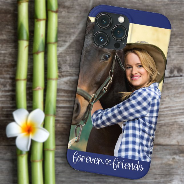 Forever Friends Vertical Photo Heart Typography Case-Mate iPhone Case (Creator Uploaded)