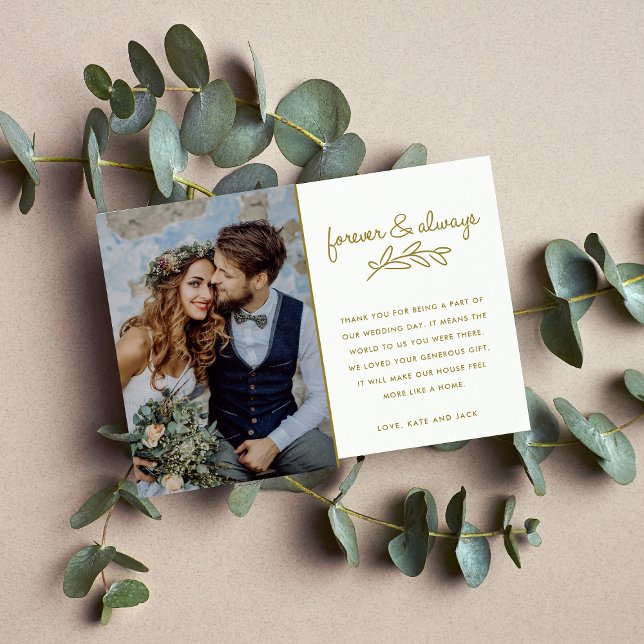 Forever Gold Photo Wedding Thank You (Creator Uploaded)