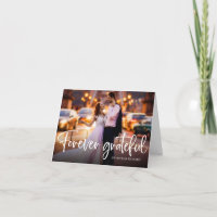 Forever Grateful Cute Wedding Thank You Photo