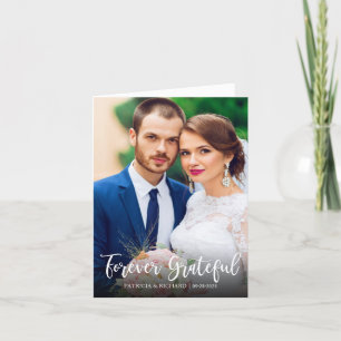 Forever Grateful Cute Wedding Thank You Photo Card