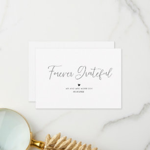 FOREVER GRATEFUL elegant wedding thank you card