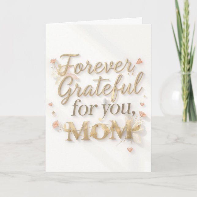 Forever Grateful For You Mum Minimal Design | Clas Card (Front)