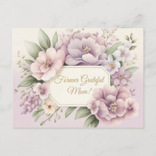 Forever Grateful Mum with Lavender Flowers Postcard