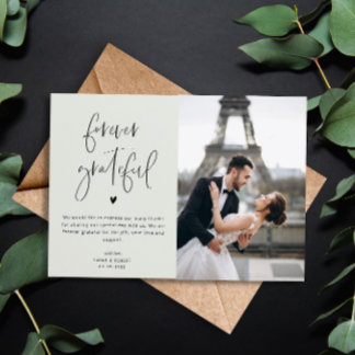 forever grateful photo wedding thank you card