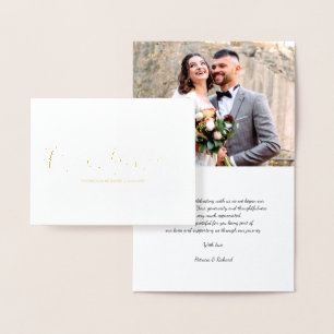 Forever Grateful Photo Wedding Thank You Foil Card