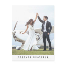 Forever Grateful Simple Photo Wedding Thank you