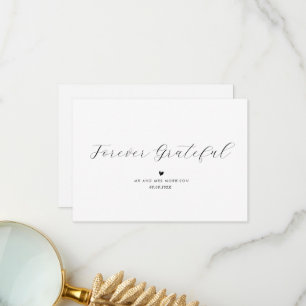 FOREVER GRATEFUL simple wedding thank you card