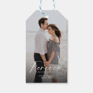 Forever has a nice ring Photo Engagement Modern Gift Tags