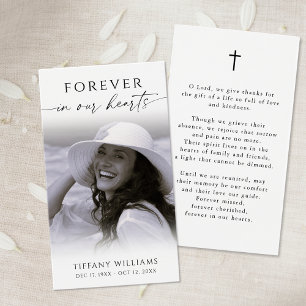 Forever Hearts Cross Memorial Prayer Card