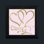 Forever Hearts Gold editable background colours Gift Box<br><div class="desc">Customise with names,  dates and background colours.</div>