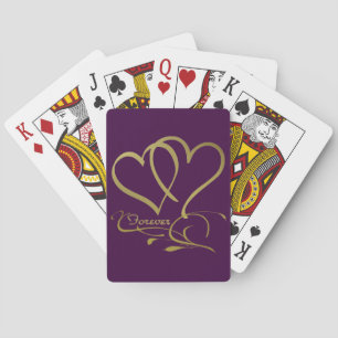 Forever Hearts Gold editable background colours Playing Cards