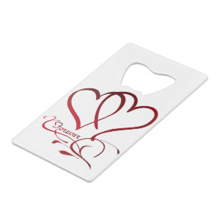 Forever Hearts Red on White