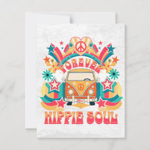 Forever Hippie Soul - Colourful Bus Holiday Card