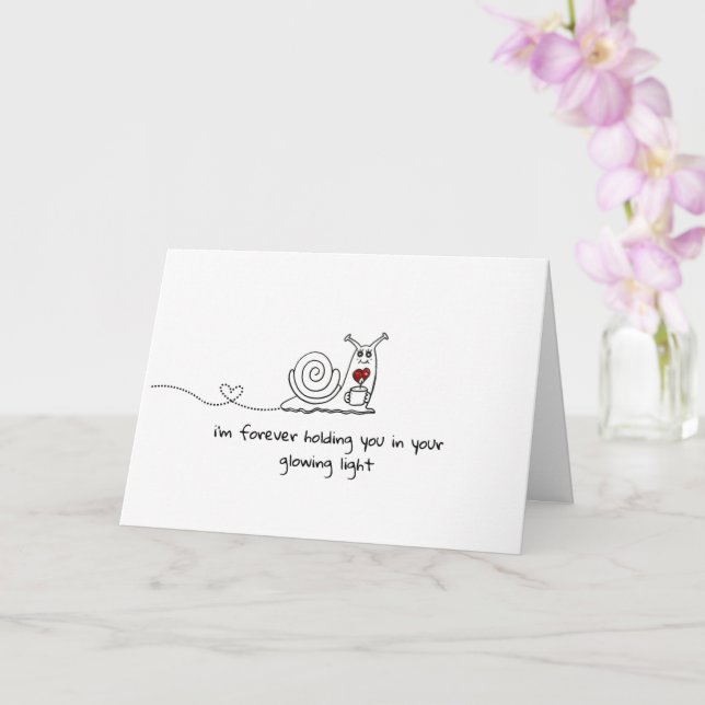 "Forever Holding You" Cute Snail Card (Orchid)
