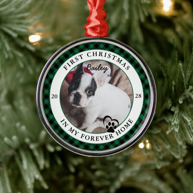 Forever Home Dog's First Christmas Metal Tree Decoration (Tree)