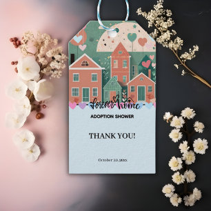 Forever Home Pastel Hearts Adoption Foster Shower Gift Tags