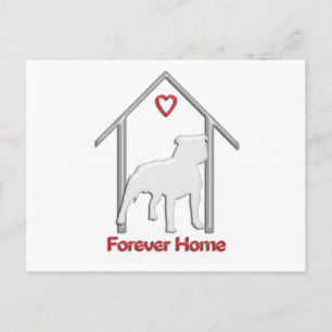 Forever Home White Pitbull Logo Postcard