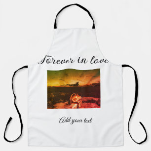 Forever in love add couple photo wedding engaged a apron