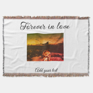 Forever in love add couple photo wedding engaged a throw blanket