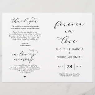 Forever In Love, Foldable Wedding Programs