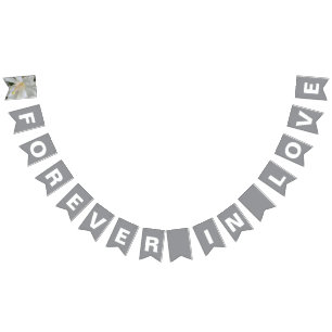 Forever in Love Grey Wedding Bunting