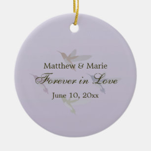 Forever in Love Hummingbird Theme Ceramic Tree Decoration