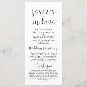 Forever in Love, Modern Wedding Ceremony Program Programme