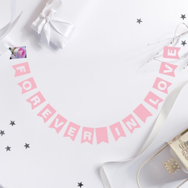 Forever in Love Simple Pink Wedding Bunting (In Situ Wedding)