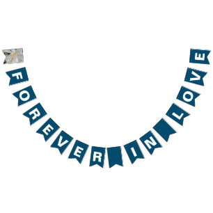 Forever in Love Teal Blue Wedding Bunting