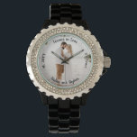 Forever in Love Wedding Anniversary Photo Watch<br><div class="desc">Keep your significant other close with this photo anniversary keepsake with photo,  sentiment,  name,  marriage and number of years married.  Composite design by Holiday Hearts Designs.</div>