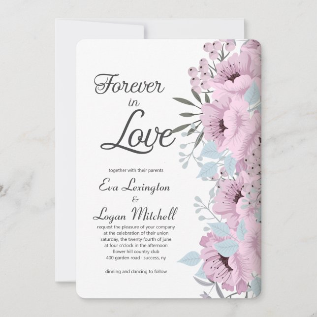 Forever in Love Wedding Invitation (Front)