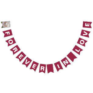 Forever in Love Wine Red Wedding Bunting