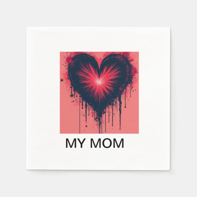 "Forever in My Heart: A Tribute to a Lost Mum ❤️" Napkin (Front)