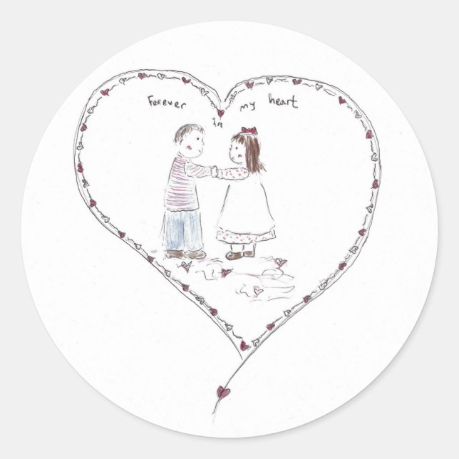 forever in my heart classic round sticker (Front)
