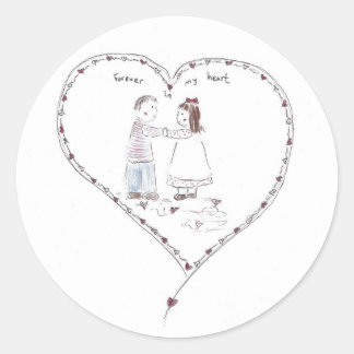 forever in my heart classic round sticker