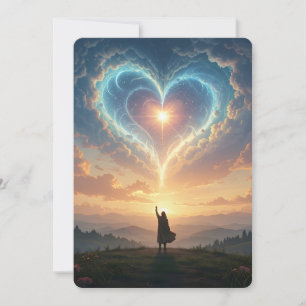 Forever in my heart! Heart and clouds, custom  Card