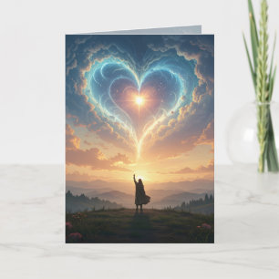 Forever in my heart! Heart and clouds, custom  Card