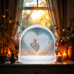 Forever in my heart! Heart and clouds, custom Snowglobe