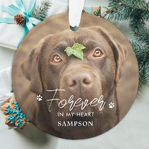 Forever in my Heart - Paw Prints Pet Dog 2 Photo Ornament