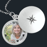 Forever in my Heart Personalised Photo Locket Necklace<br><div class="desc">Elegant photo locket to keep a lost loved one close. The template is set up for you to add your own photo and you can also edit all of the text if you wish. The wording sits on a semi-transparent border overlay, above your photo. The sample text reads "forever in...</div>