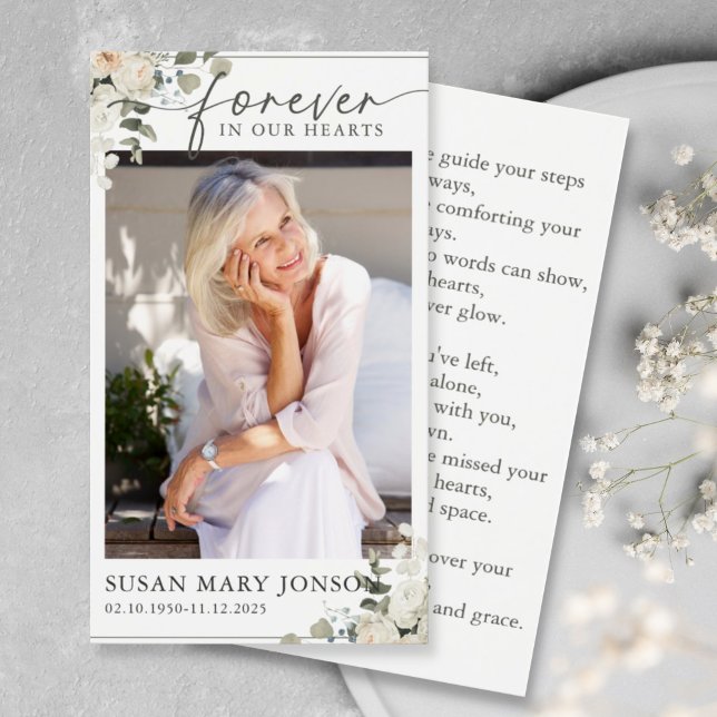 Forever In our Heart Funeral Memorial Prayer Card (Creator Uploaded)