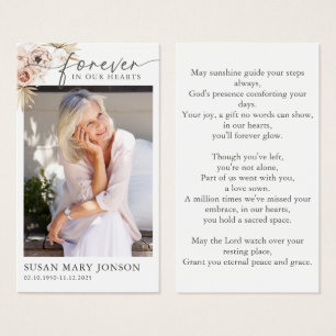 Forever In our Heart Funeral Memorial Prayer Card